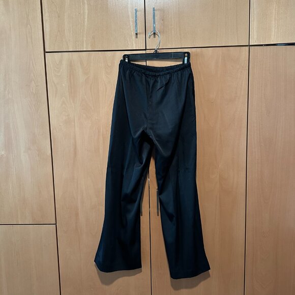 Banana Republic Wide-Leg Crinkled Satin Pull-On Pants Black XXS - Picture 4 of 5